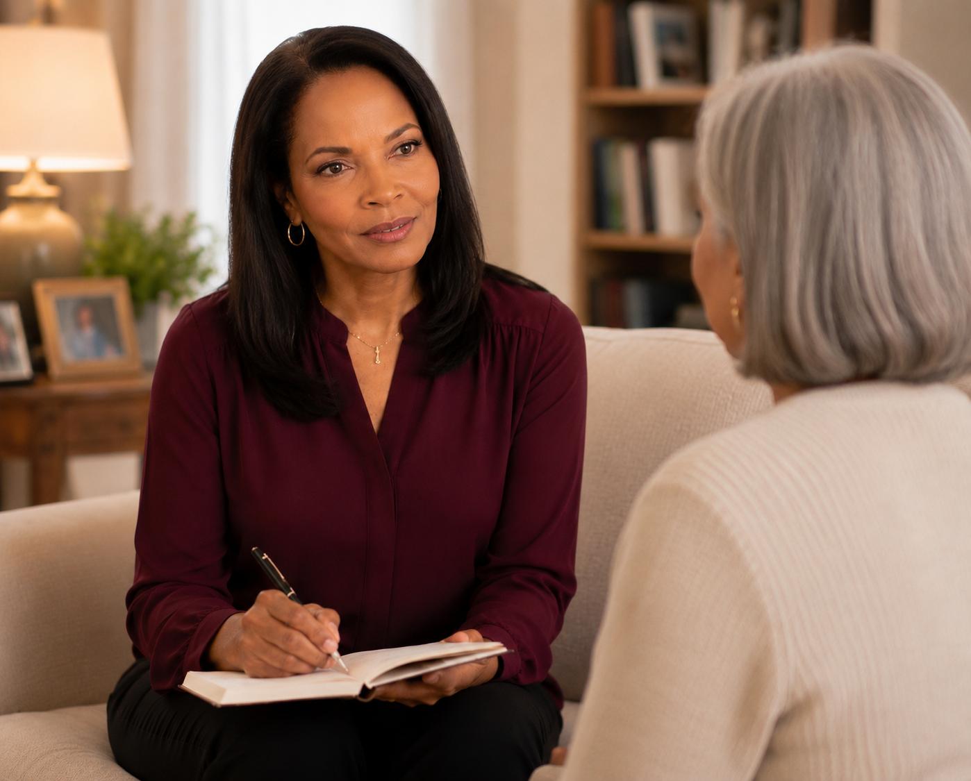 Cassandra Hayes during a memoir interview session